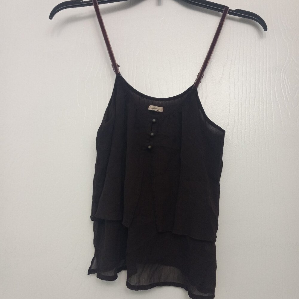 brown doll style tank top size small